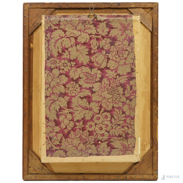 Altorilievo raffigurante il ritratto di Ludovico II di Baviera, entro bacheca in legno con vetro ...