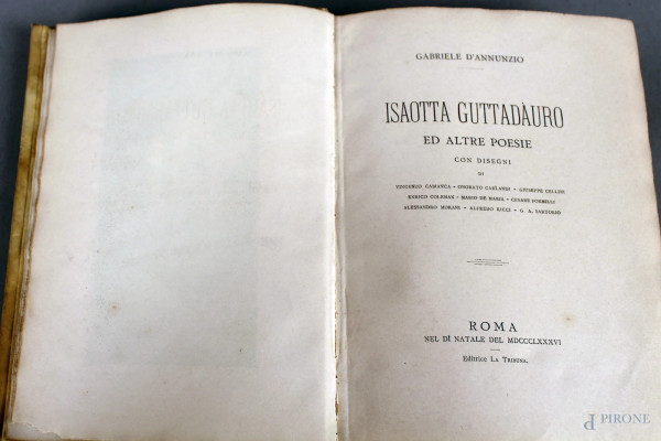 Gabriele  d'Annunzio - Isaotta Guttadauro. Roma 1886.