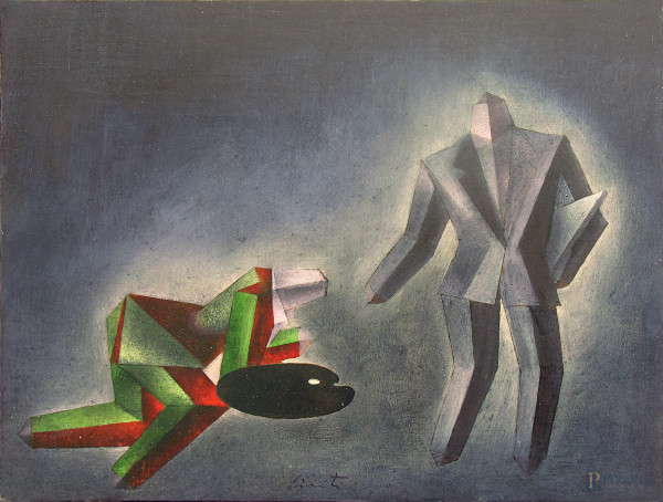 Dipinto a olio su tavola del maestro Giuliano Giganti (1952), cm 30x40, firmato