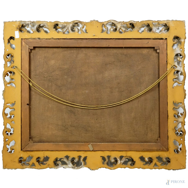Natura morta, olio su tavola, XX secolo, cm 90.5x119, entro cornice