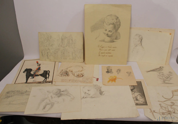 Lotto di quindici disegni 