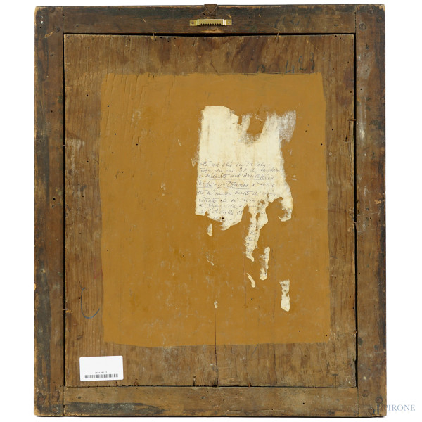 Scuola italiana di fine XVII secolo, San Filippo Neri, olio su tavola, cm 47x38,5, entro cornice