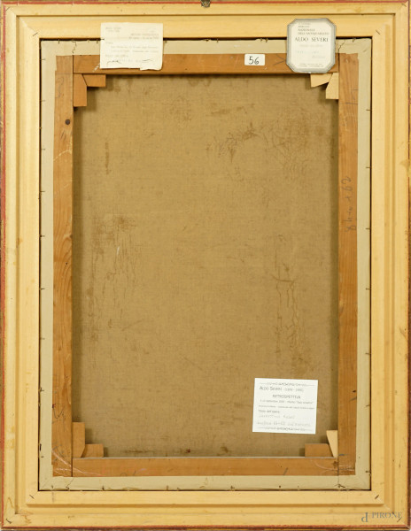 Cappottino rosso (la figlia del pittore), olio su tela, cm 84x62, entro cornice.