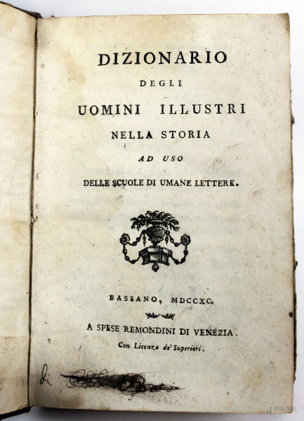 Dizionario degli uomini illustri, Bassano, 1790