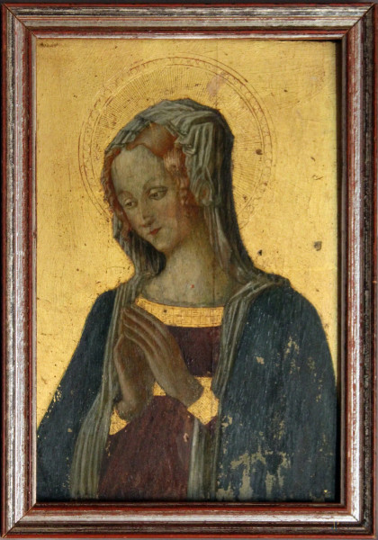 Madonna, olio su tavola su sfondo dorato, cm 20 x 14.