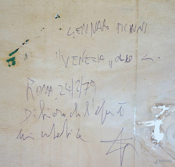Gennaro Picinni, Venezia, olio su compensato, cm 25x35, entro cornice