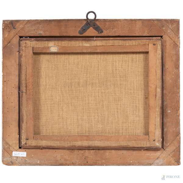 Lotto composto da quattro dipinti raffiguranti città fortificate, XVII secolo, olio su tela, misu...