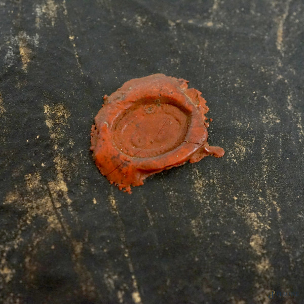 Altorilievo ovale in stucco raffigurante Crocifissione, 33,5x23,5, iscritto "Giuseppe Serafini" s...