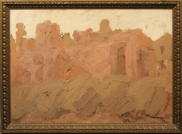 Franco Marzilli - Paesaggio, olio su tela, cm 50 x 70, entro cornice.