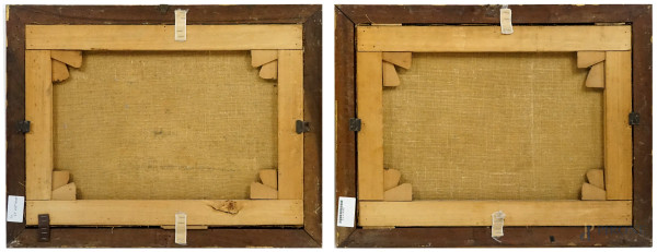 Francesco Malagoli (Modena, ? - documentato nel 1779), Coppia di nature morte raffiguranti uva, m...