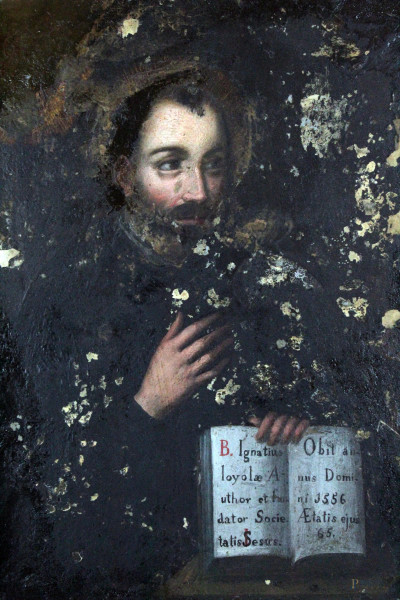 Sant&#39;Ignazio di Loyola, pittore del XVIII secolo, olio su rame, cm.22,5x17