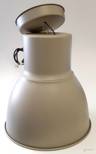 Grande lampada vintage stile industriale in metallo, altezza cm 50, diametro cm 48