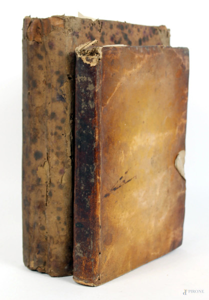 Lotto di due volumi del XVIII secolo