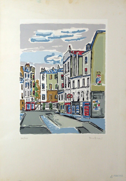 Orfeo Tamburi - Scorcio di Parigi, lito XIX / XXX, 50X70 cm.