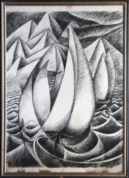 Gerardo Dottori - Composizione geometrica, litografia N&#176;52/99, 1969, cm 70 x 50, entro cornice.