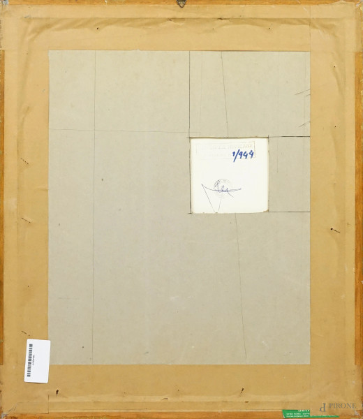 Senza titolo, litografia, cm 51x43, ES.17/80, firmato, recante timbro a tergo, entro cornice.