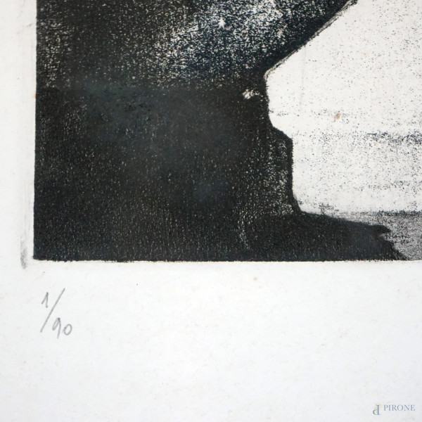 Senza titolo, acquaforte, cm 50x70, ES.1/90, entro cornice.