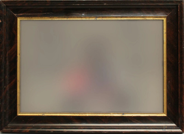Specchiera di linea rettangolare in palissandro, XIX sec., cm 39,5x54,5.