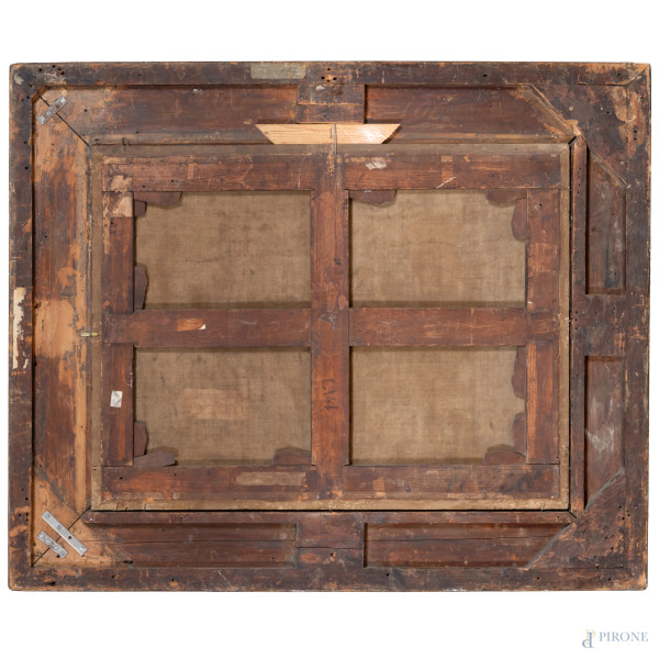 Attribuito a Jan Josef Horemans il Vecchio (1682-1759), Scena di interno, olio su tela, cm 62x82,...