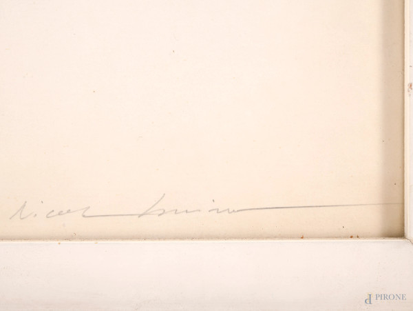 Composizione, litografia a colori, esemplare 65/90, datata 1984 in basso, firmato in basso a dest...