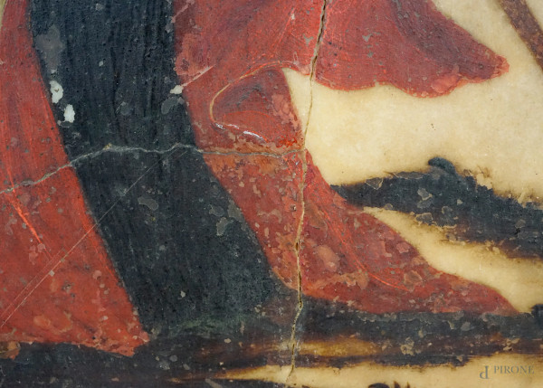 Scuola italiana del XVII secolo, Deposizione dalla Croce, olio su alabastro, cm 30,7x39, (difetti...