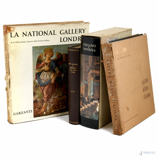 Lotto di 4 libri d'arte, (difetti)