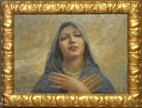 Madonna, olio su masonite 50x70 cm.