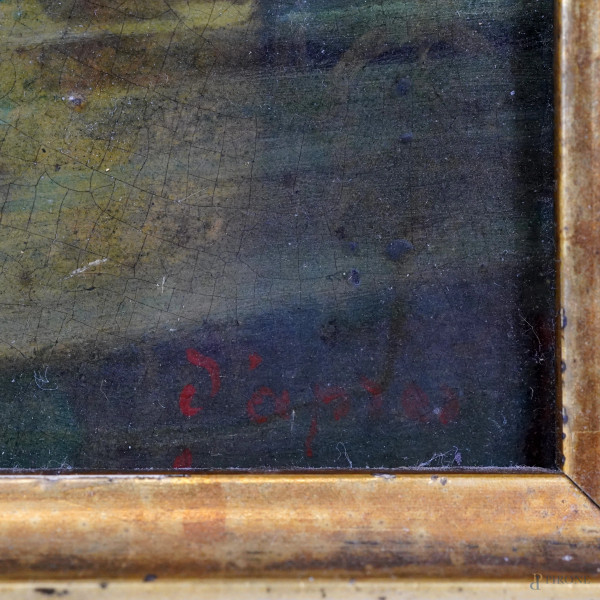 M. Arosa (d'apres) Nudo di donna, XX secolo, stampa ritoccata applicata su tavola, cm 30x20 entro...