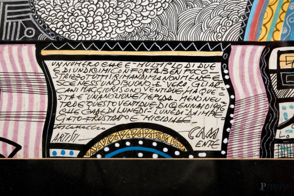 Giuseppe Vittorio Scapigliati, detto il "Toscanaccio (1946) Senza Titolo, tecnica mista su carton...