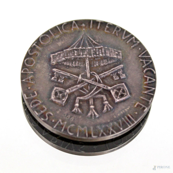 Medaglia Vaticana Sede Vacante 1978, in argento, gr. 31