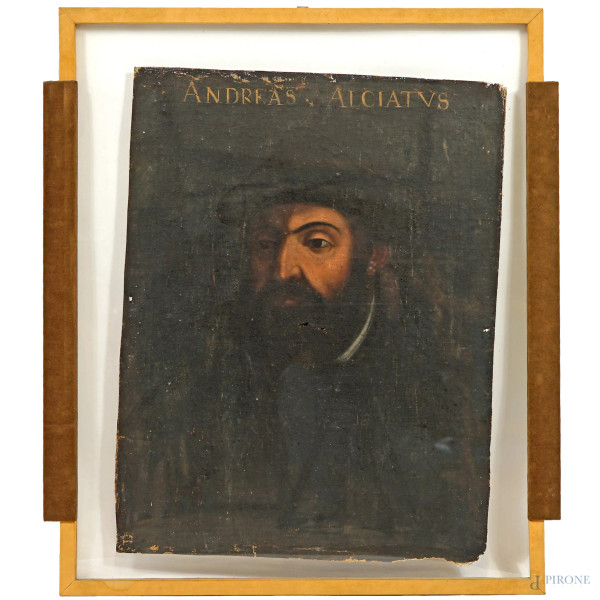 Scuola toscana del XVI-XVII secolo, Serie di otto ritratti di Uomini Illustri, olio su tela, cm 6...