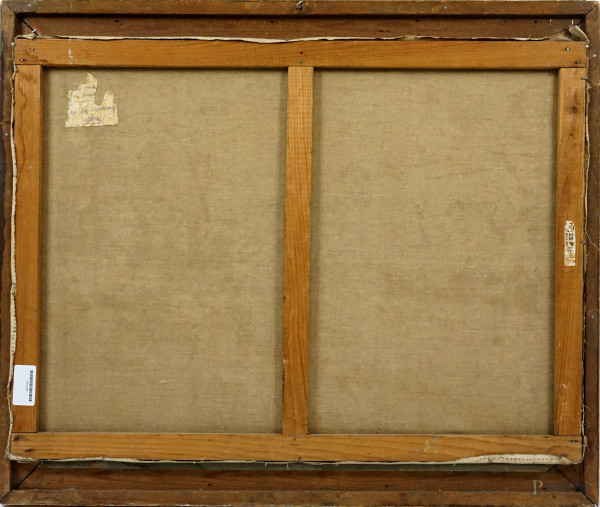 Paesaggio francese, olio su tela, cm 60x80, firmato, entro cornice