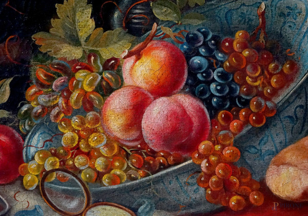 Natura morta, olio su tavola, XX secolo, cm 90.5x119, entro cornice