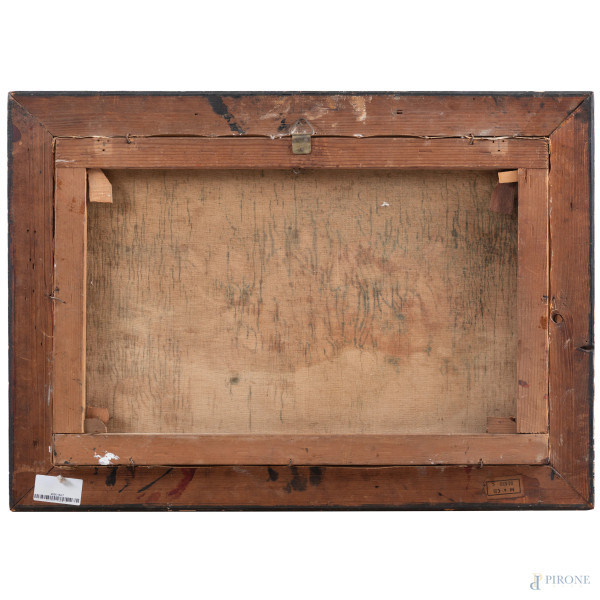 Papaveri XX secolo, olio su tela, cm 40x60, firmato in basso a destra, entro cornice, (segni di u...