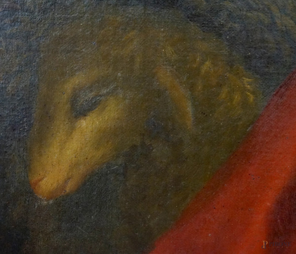 Scuola italiana del XVIII secolo, San Giovanni Battista, olio su tela, cm 122x104, entro cornice