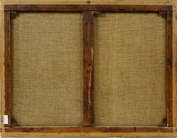 Pittore del XVII secolo, Caccia al cinghiale, olio su tela, cm 89x118