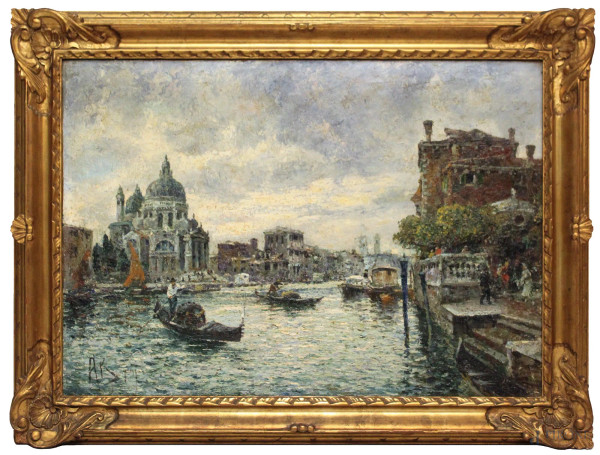 Venezia, olio su tela 70x100 cm, entro cornice firmato.