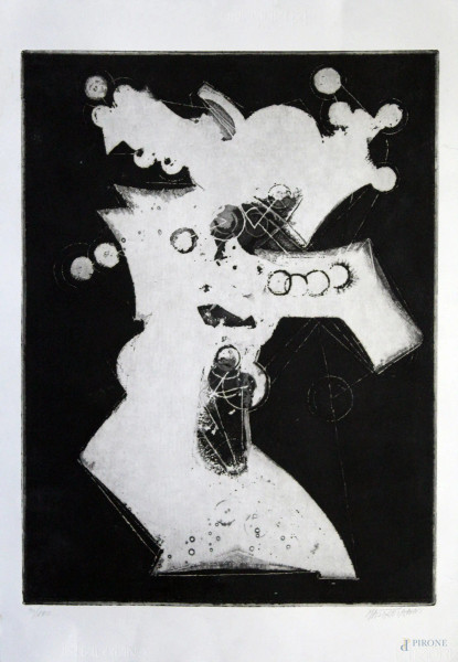 Umberto Mastroianni - Senza titolo, acquaforte N&#176;30/100, cm 70 x 50.