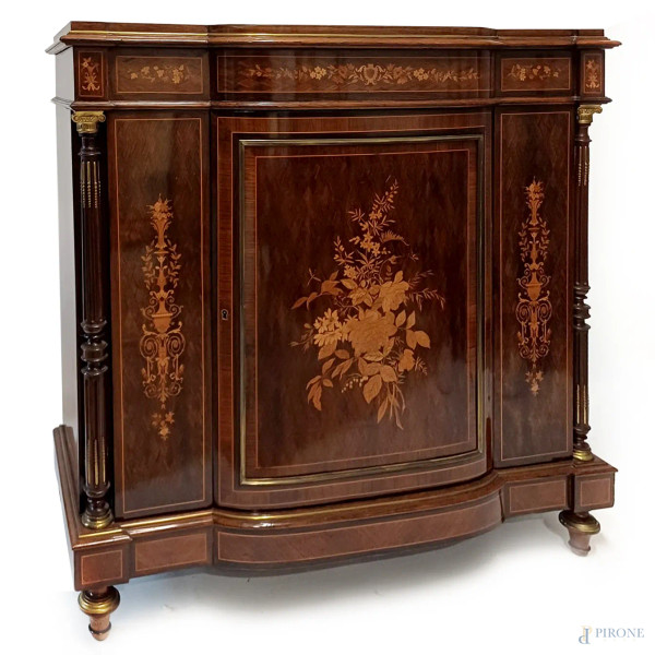 Servante in satinwood, fine del XIX secolo, cm 112x116x96, (difetti)