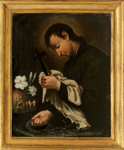 Scuola meridionale XVIII - XIX sec, San Gerardo Maiella, olio su tela, 50x62 cm, entro cornice