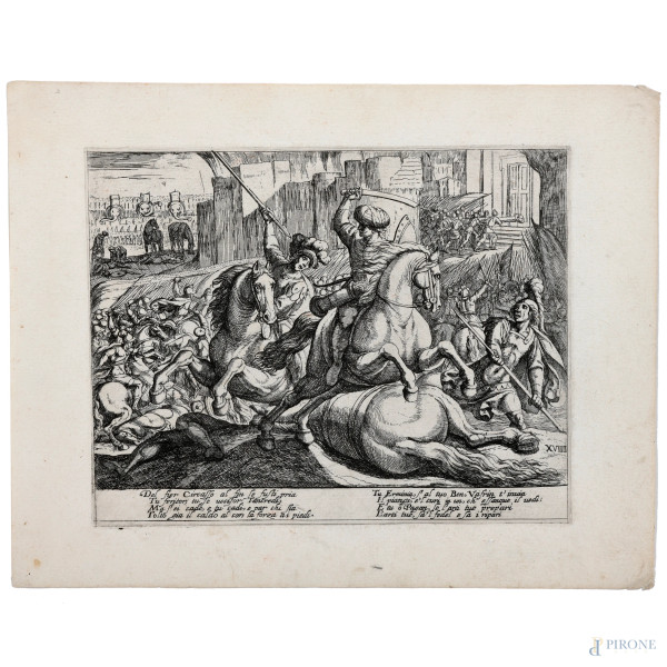 Antonio tempesta (1555 – 1630) Lotto di due aqueforti dalla serie "Le imprese di Alessandro Magno...