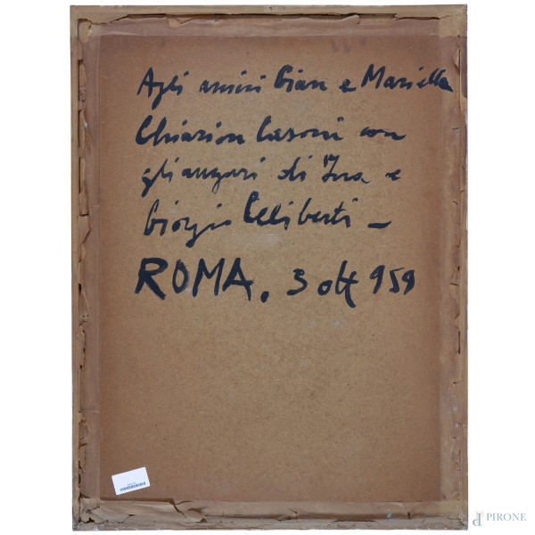 Giorgio Celiberti (1929), Alberi, tecnica mista su carta, cm 80x60 compreso passepartout , firmat...