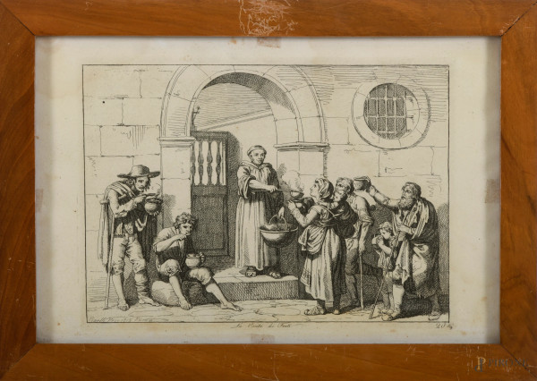 Lotto di 24 incisioni di Bartolomeo Pinelli, cm 23x36 entro cornice, (difetti, gore e tracce di u...