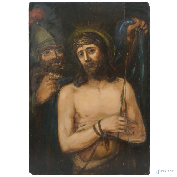 Ecce Homo, olio su tavola, cm 98x68, prima metà XX secolo