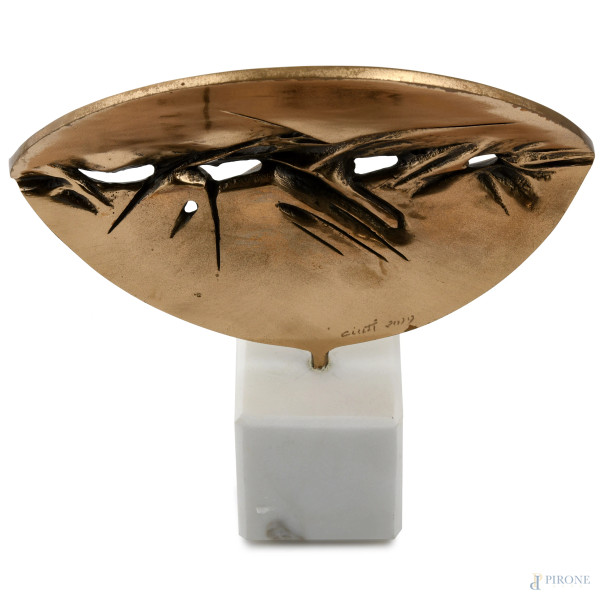 Franco Ciuti (1938), scultura in bronzo, 22,5x24, firmata e datata 2019