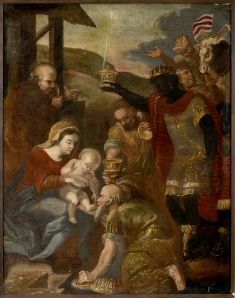 Adorazione dei Magi, olio su tela, XVIII secolo, cm 110x86