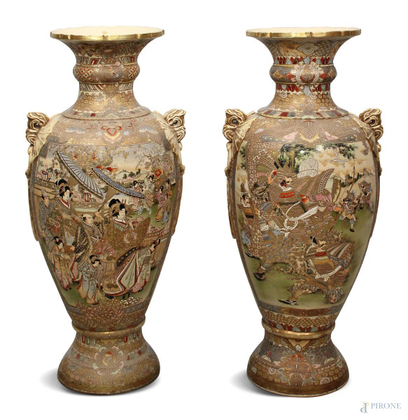 Coppia di vasi satsuma imperiale
