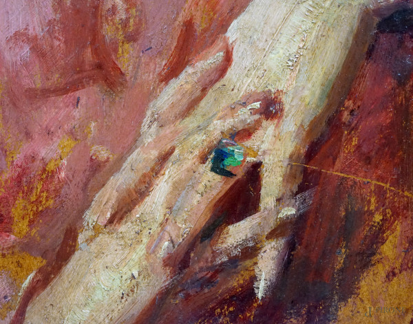 Ritratto di donna, olio su tela, cm 66x49,5, firmato Ricchizzi, entro cornice