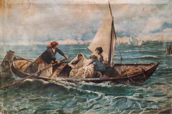 Da Mos&#232; Bianchi (1840-1904), La traversata della laguna