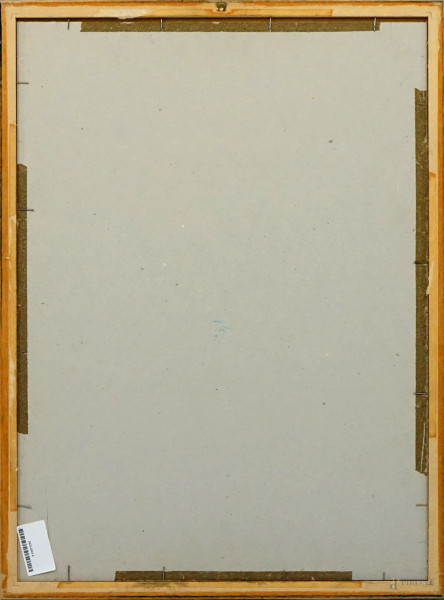 Senza titolo, tecnica mista su carta, cm 62,5x45, XX secolo, entro cornice.